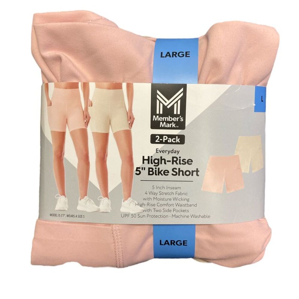 Daylily Pink/Dry Sand - Member's Mark Ladies UPF 50 Sun Protection 5" Bike Short